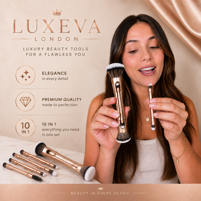 LUXEVA London™ 10-in-1 Luxury Magnetic Brush Set