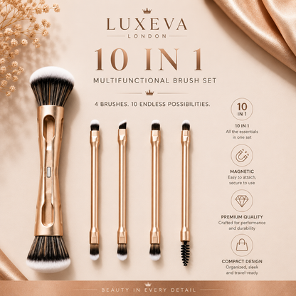 LUXEVA London™ 10-in-1 Luxury Magnetic Brush Set