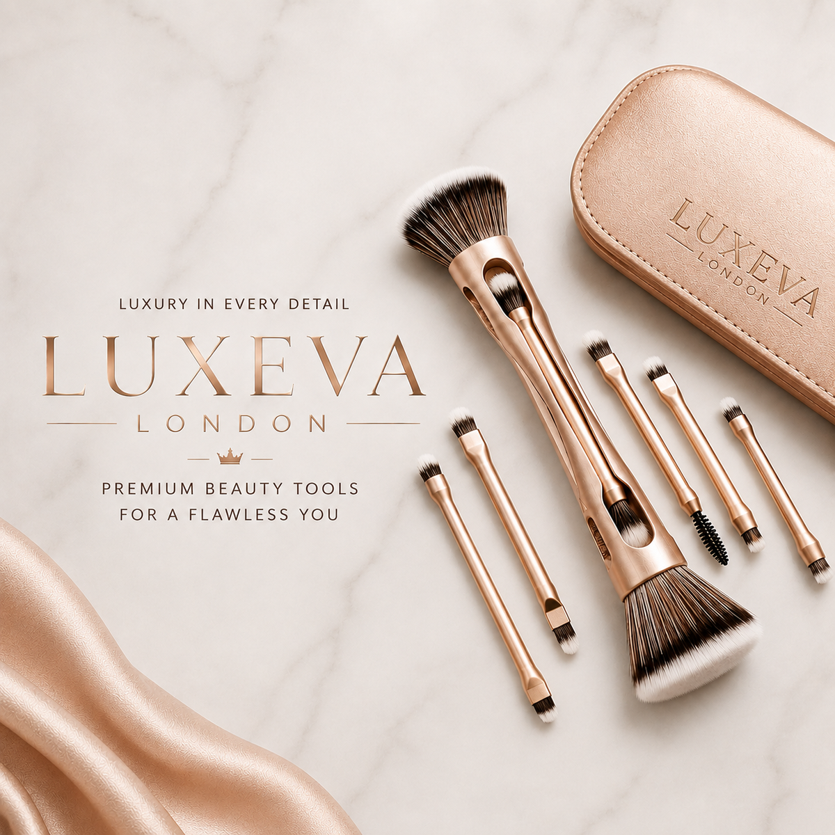 LUXEVA London™ 10-in-1 Luxury Magnetic Brush Set